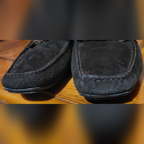 STUART WEITZMAN Black Suede Embellished Driving Loafers Womens Size 9 - Picture 8 of 10
